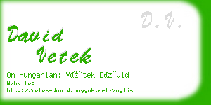 david vetek business card